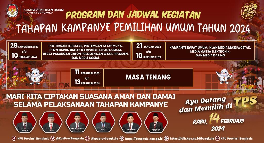 Program dan Jadwal Kegiatan Tahapan Kampanye Pemilihan Umum Tahun 2024