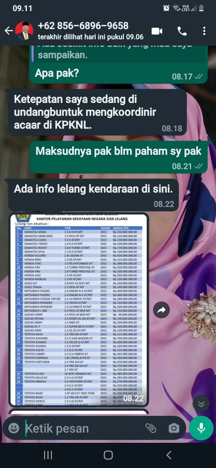 pelaku penipuan yang mencatut nama Rohidin Mersyah dan foto seolah-olah layaknya Gubernur Bengkulu Asli Rohidin Mersyah.